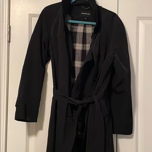 London Fog belted, hooded Trench Rain Coat